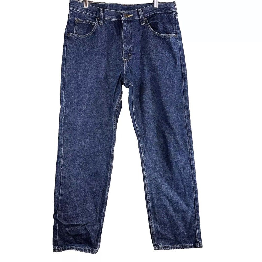 Wrangler Five Star Premium Denim Relaxed Fit Jeans In Dark Rinse (33 x 32)